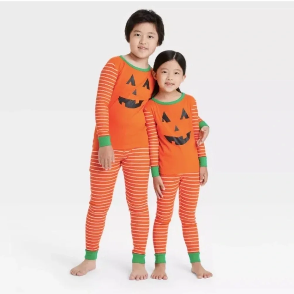 BRAND INC. 2 PC PUMPKIN  PAJAMA SET - ORANGE MULTI SIZES (NEW WITH TAGS) .